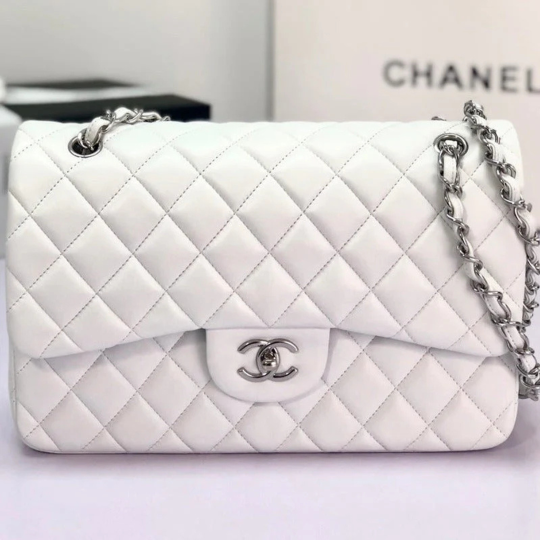 Chanel - Bolso clásico de solapa única – Blanco roto