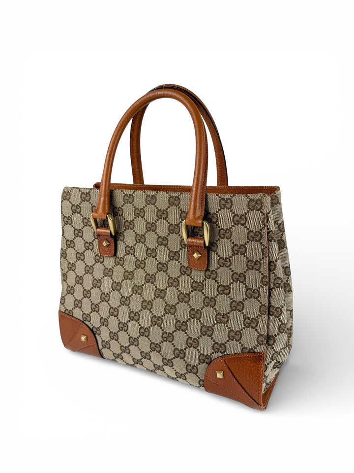 2010s Gucci GG Monogram Nailhead Mini Tote Handbag
